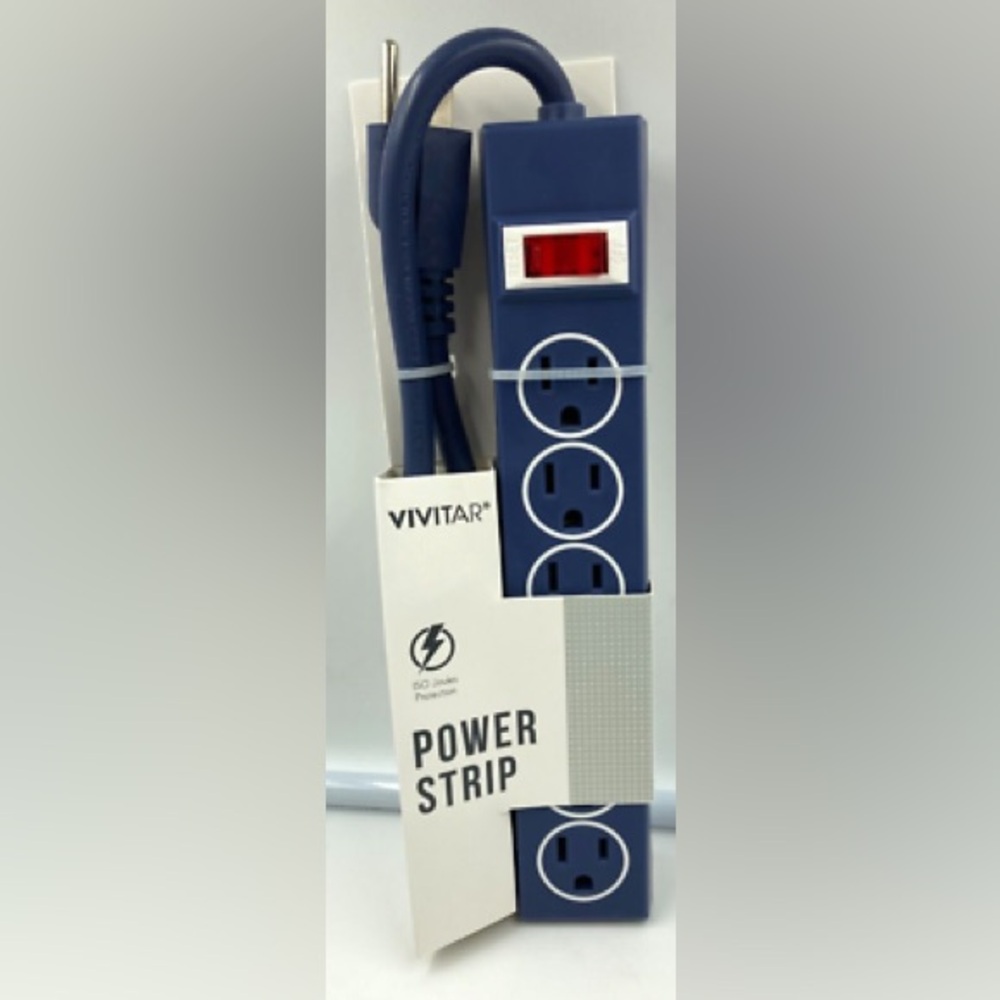 Vivitar  6 Outlet Blue Power Strip Surge Protector  – NWT